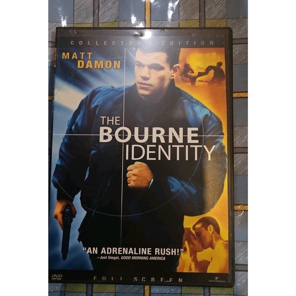 The Bourne Identity (DVD, 2003, Full Frame) Tested slim case cropped artwork.